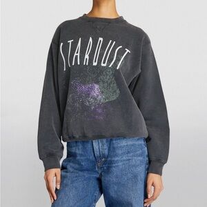Anine Bing Ramona‎ Stardust Sweatshirt Washed Black Size Small